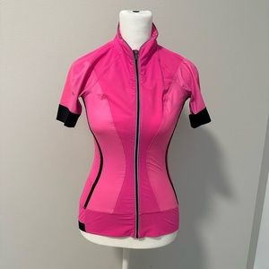 Lululemon limited edition bike jersey neon pink size 4